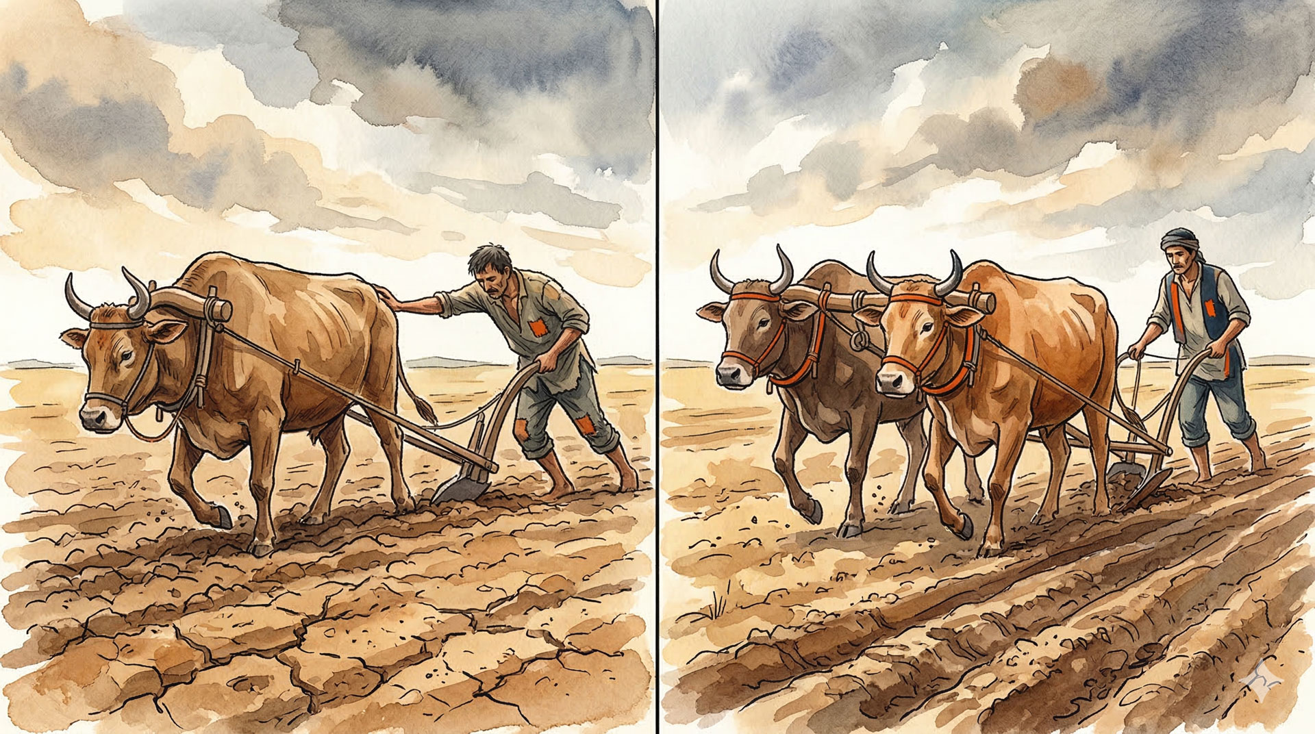 Dual Coding — dwa woły ciągną pług przez trudną ziemię